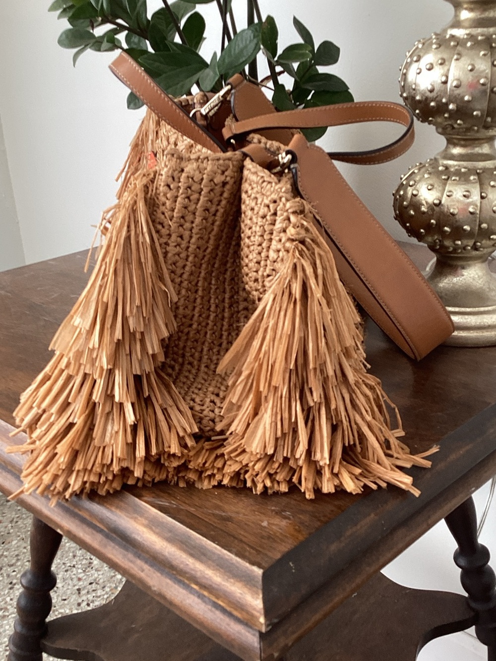 ETRO Raffia Fringe Tote Bag - Picture 2 of 5